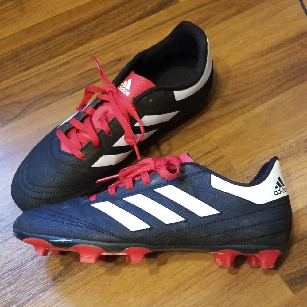 Adidas Boy's Classic Black Red Soccer Cleats Shoe - Picture 2 of 8